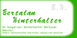 bertalan winterhalter business card